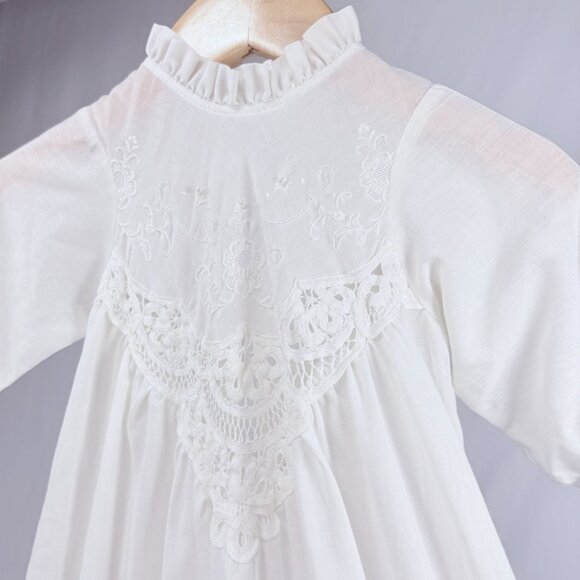 Vintage 1970s White Victorian Christening Gown Heirloom Baptism Gown 6-12m - Picture 4 of 16
